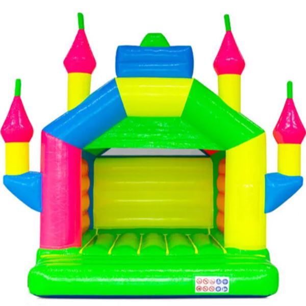 Springkussen Kasteel Fluor Colours 5x5m Springkussen Kasteel Fluor Colours 5x5m